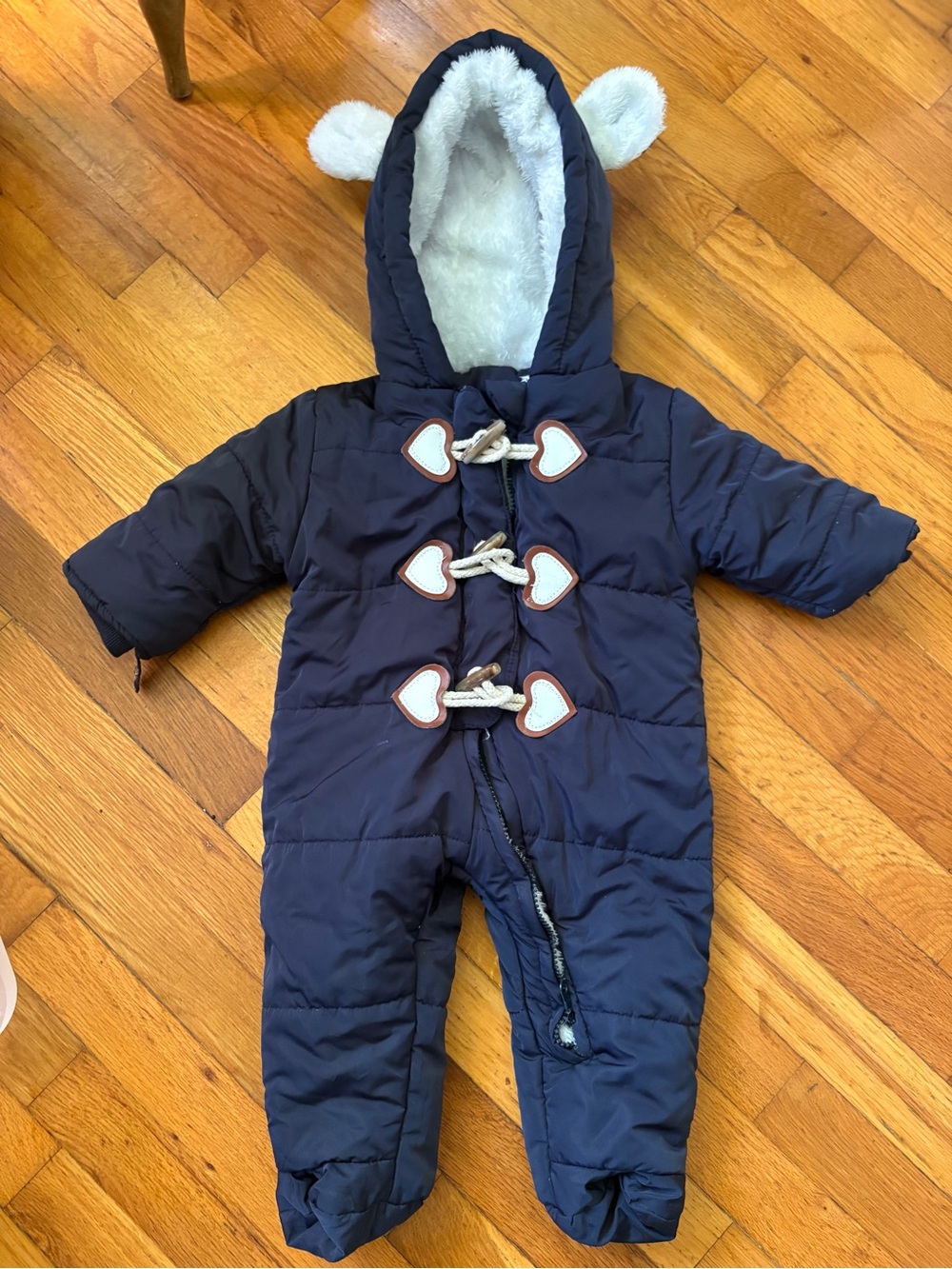 Kids Navy One-Piece Snowsuit with Hood
